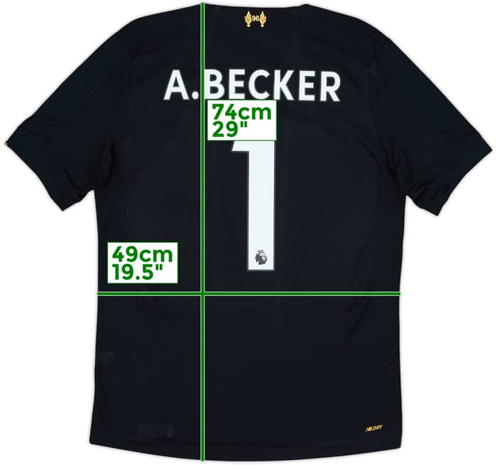 2019-20 Liverpool GK S/S Shirt A.Becker #1 - 8/10 - (S)