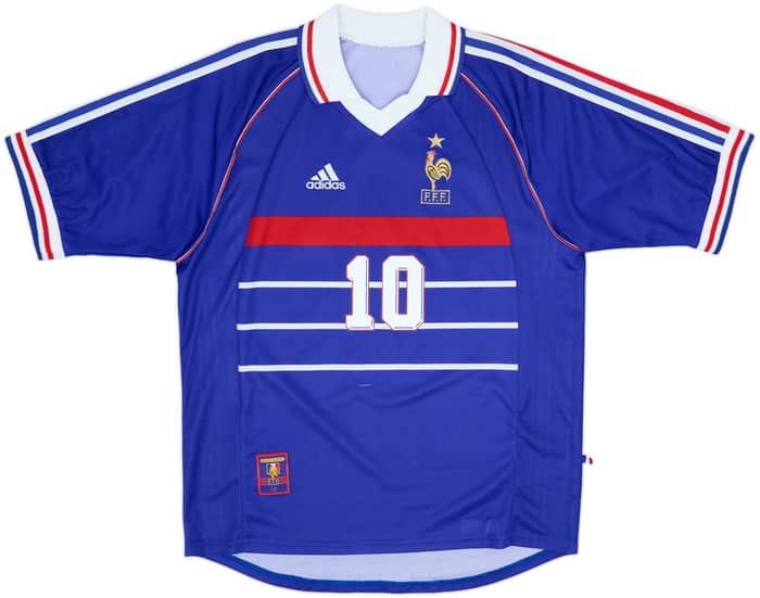 1998-00 France Home Shirt Zidane #10 - 8/10 - (L)