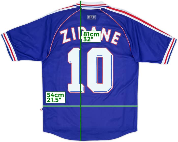 1998-00 France Home Shirt Zidane #10 - 8/10 - (L)