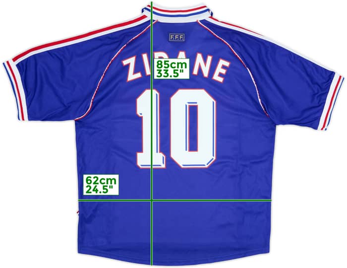 1998-00 France Home Shirt Zidane #10 - 8/10 - (XL)