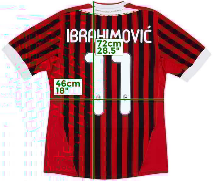 2011-12 AC Milan Home Shirt Ibrahimovic #11 - 5/10 - (S)