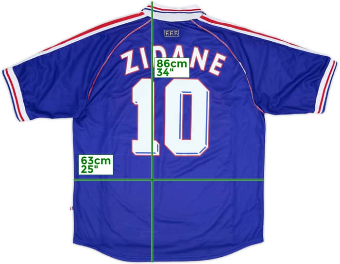 1998-00 France Home Shirt Zidane #10 - 8/10 - (XL)