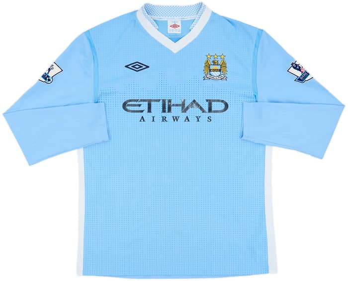 2011-12 Manchester City Home L/S Shirt Kun Aguero #16 - 6/10 - (L)