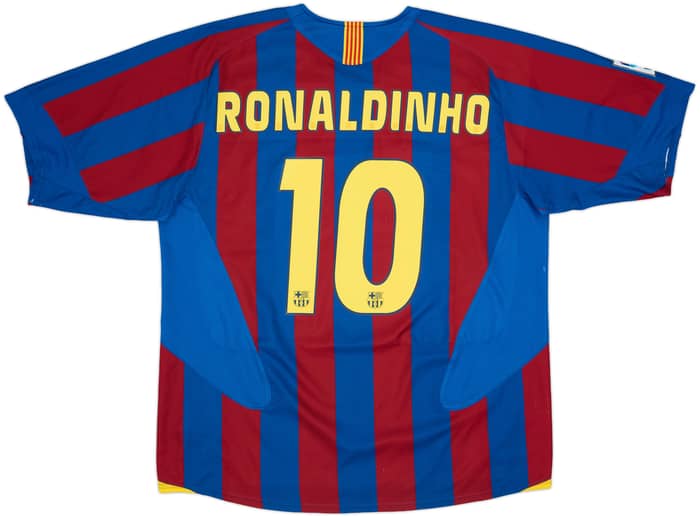 2005-06 Barcelona Home Shirt Ronaldinho #10 - 6/10 - (XL)