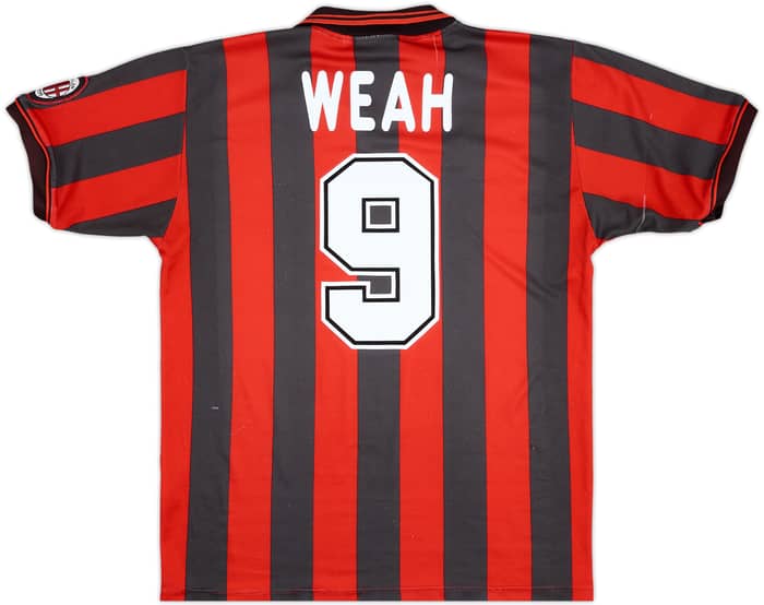 1996-97 AC Milan Home Shirt Weah #9 - 8/10 - (L)