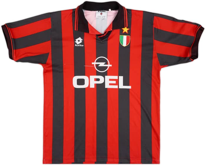 1996-97 AC Milan Home Shirt Weah #9 - 8/10 - (L)