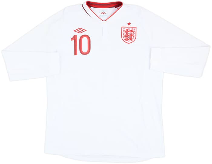 2009-10 England Home L/S Shirt Rooney #10 - 8/10 - (XL)