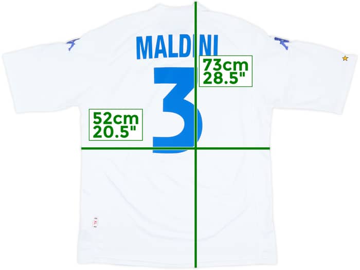 2000-01 Italy Away Shirt Maldini #3 - 8/10 - (XL)