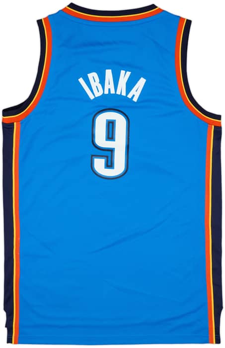 2010-14 Oklahoma City Thunder Ibaka #9 adidas Swingman Away Jersey (XS)