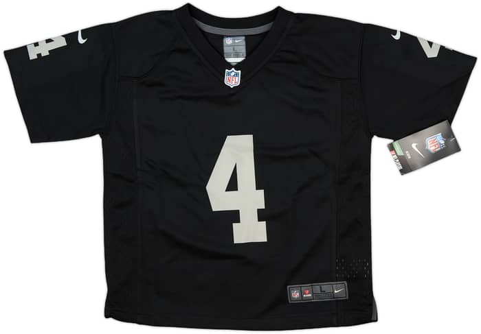 2014-19 Oakland Raiders Carr #4 Nike Game Home Jersey (S.Boys)