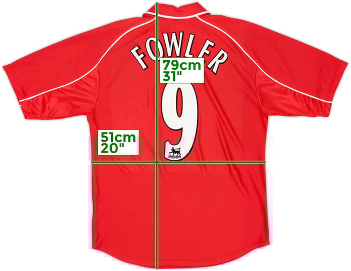 2000-02 Liverpool 'Worthington Cup Final' Home Shirt Fowler #9 - 8/10 - (L)