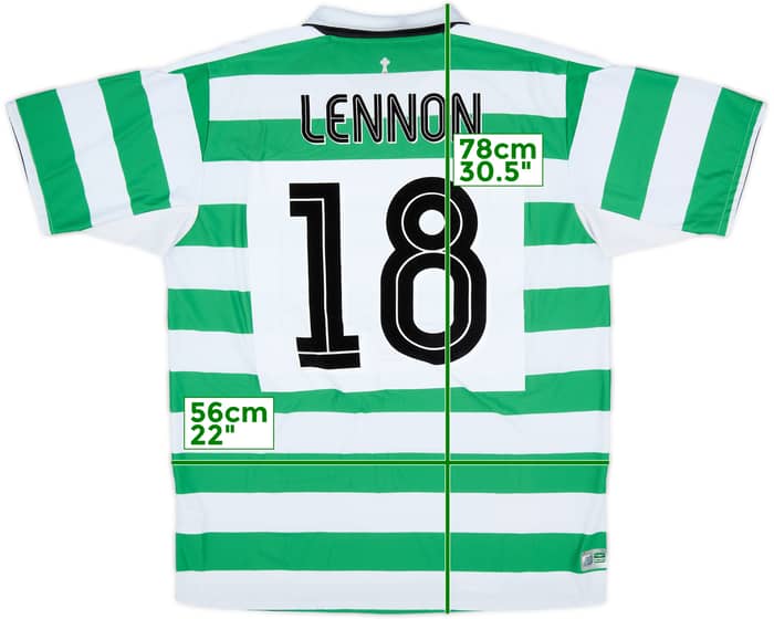 2004-05 Celtic Home Shirt Lennon #18 - 8/10 - (XL)