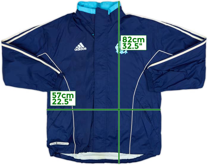 2000-01 Olympique Marseille adidas Hooded Rain Jacket - 5/10 - (S)