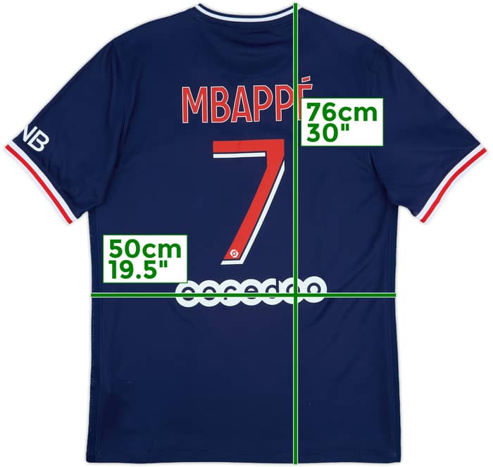 2020-21 Paris Saint-Germain Home Shirt Mbappe #7 - 8/10 - (M)