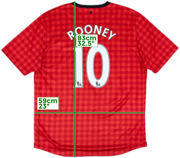 2012-13 Manchester United Home Shirt Rooney #10 - 6/10 - (XL)