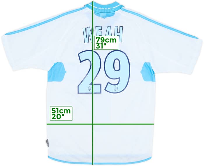 2000-01 Olympique Marseille Home Shirt Weah #29 - 9/10 - (S)