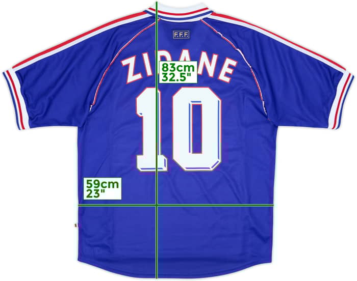 1998-00 France Home Shirt Zidane #10 - 8/10 - (XL)