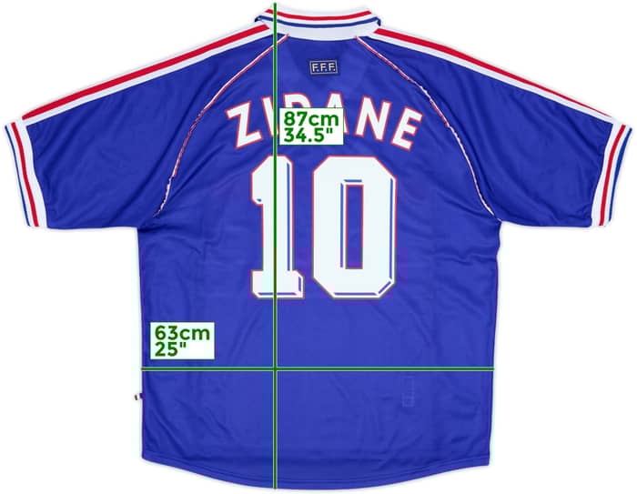 1998-00 France Home Shirt Zidane #10 - 10/10 - (XL)