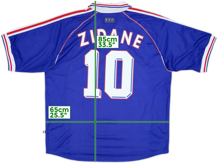 1998-00 France Home Shirt Zidane #10 - 9/10 - (XL)