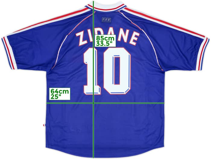 1998-00 France Home Shirt Zidane #10 - 9/10 - (XL)