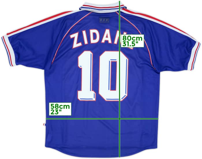 1998-00 France Home Shirt Zidane #10 - 7/10 - (XL)