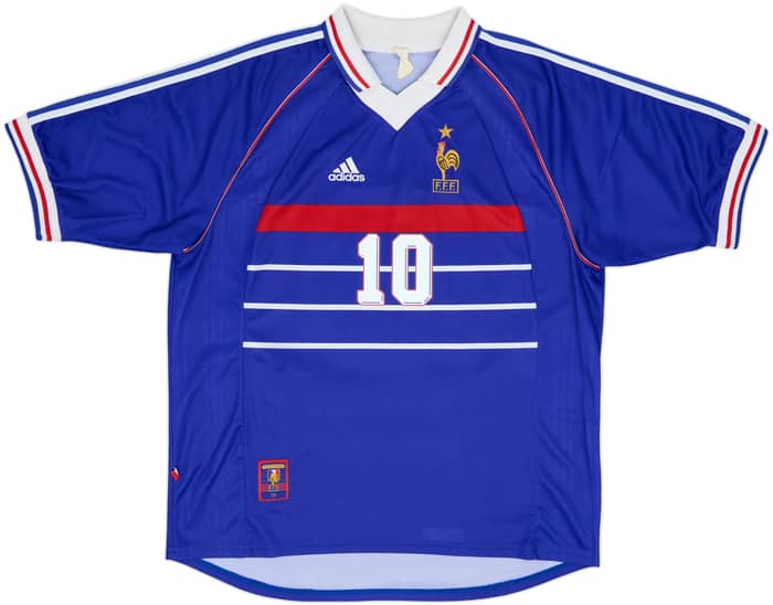 1998-00 France Home Shirt Zidane #10 - 7/10 - (XL)