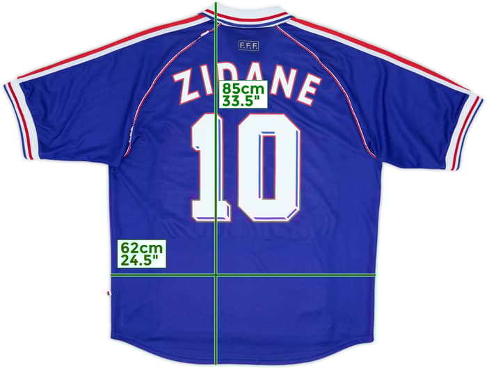 1998-00 France Home Shirt Zidane #10 - 8/10 - (XL)