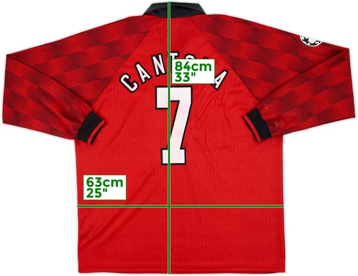 1996-98 Manchester United Home L/S Shirt Cantona #7 - 6/10 - (XXL)