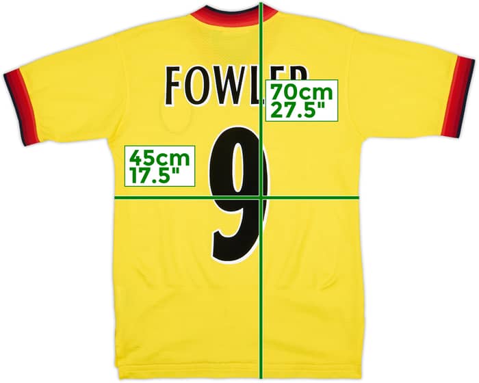 1997-99 Liverpool Away Shirt Fowler #9 - 7/10 - (Y)