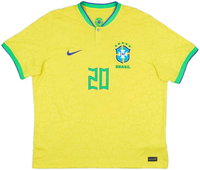 2022-23 Brazil Home Shirt Vini Jr #20 - 8/10 - (XL)