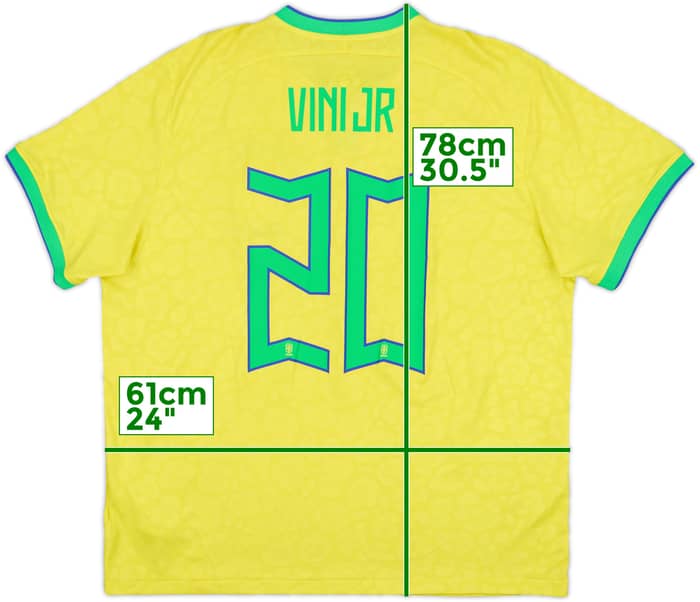 2022-23 Brazil Home Shirt Vini Jr #20 - 8/10 - (XL)