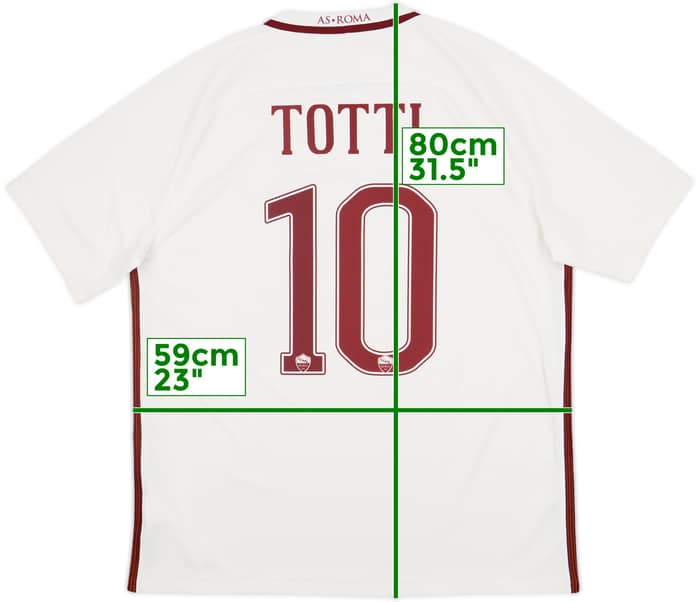 2016-17 Roma Away Shirt Totti #10 - 7/10 - (XL)