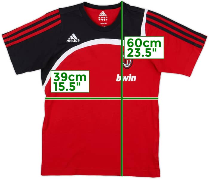 2007-08 AC Milan adidas CottonTee - 9/10 - (M.Boys)