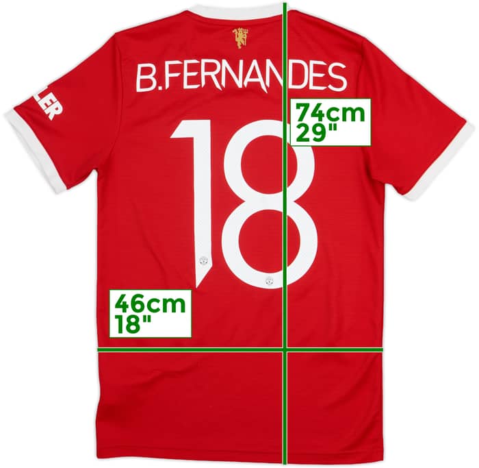 2021-22 Manchester United Home Shirt B.Fernandes #18 - 8/10 - (S)