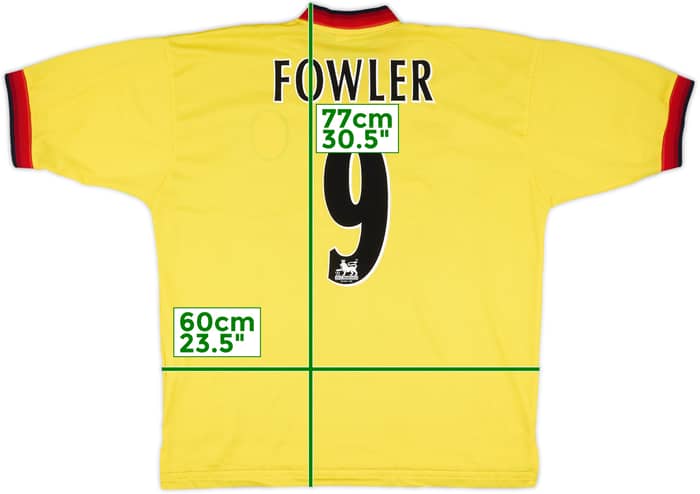 1997-99 Liverpool Away Shirt Fowler #9 - 8/10 - (XL)