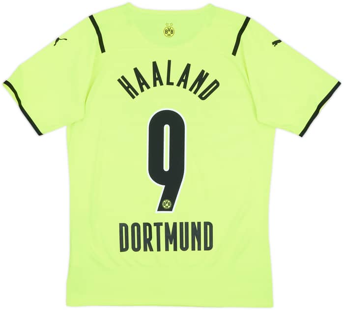 2021-22 Borussia Dortmund Authentic European Home Shirt Haaland #9 - 9/10 - (L)