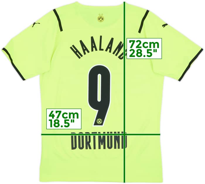 2021-22 Borussia Dortmund Authentic European Home Shirt Haaland #9 - 9/10 - (L)
