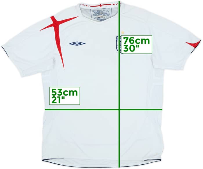 2005-07 England Home Shirt - 5/10 - (XL)