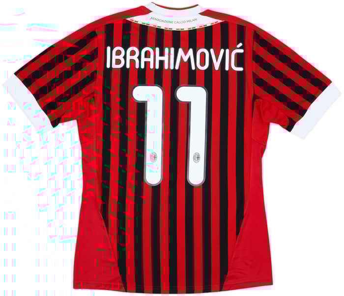 2011-12 AC Milan Home Shirt Ibrahimovic #11 - 8/10 - (S)