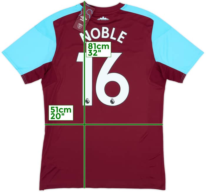 2017-18 West Ham Home Shirt Noble #16 (L)