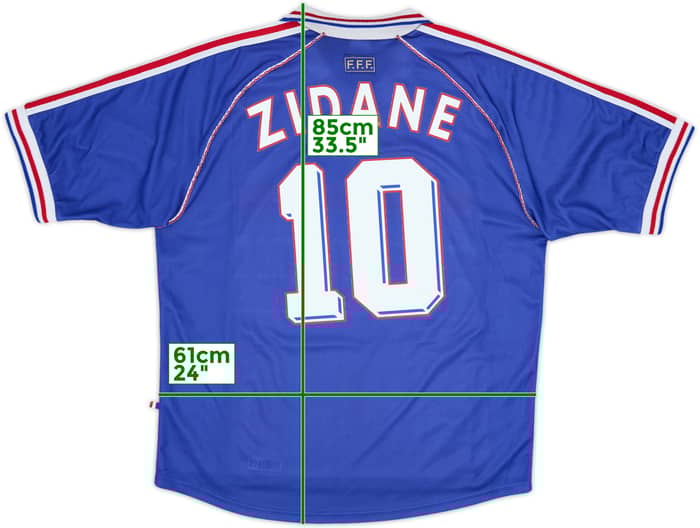 1998-00 France Home Shirt Zidane #10 - 7/10 - (XL)