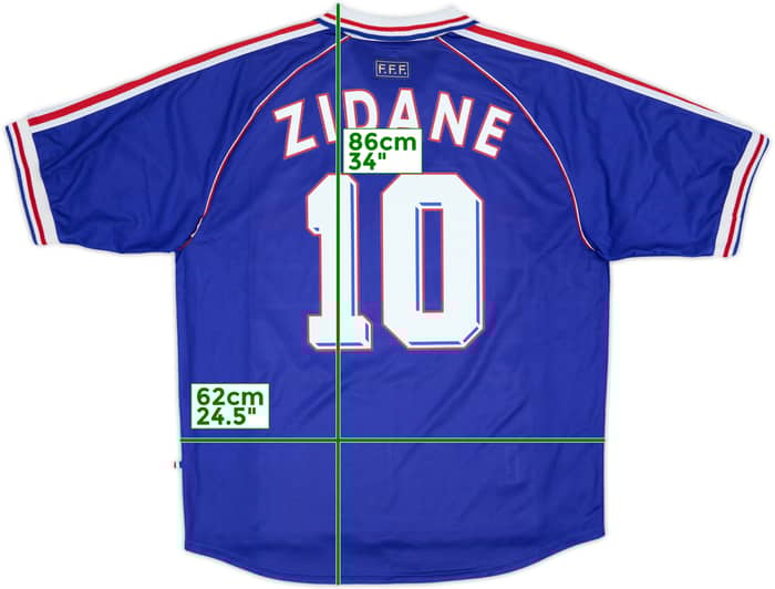 1998-00 France Home Shirt Zidane #10 - 9/10 - (XL)