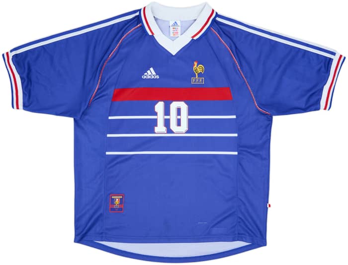 1998-00 France Home Shirt Zidane #10 - 8/10 - (XL)