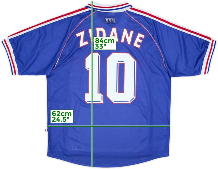 1998-00 France Home Shirt Zidane #10 - 8/10 - (XL)