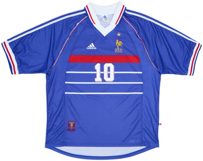 1998-00 France Home Shirt Zidane #10 - 8/10 - (XL)