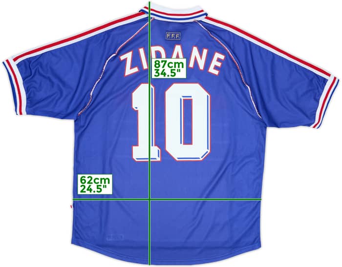 1998-00 France Home Shirt Zidane #10 - 8/10 - (XL)