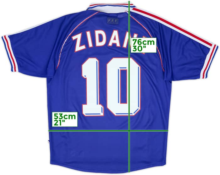 1998-00 France Home Shirt Zidane #10 - 8/10 - (M)
