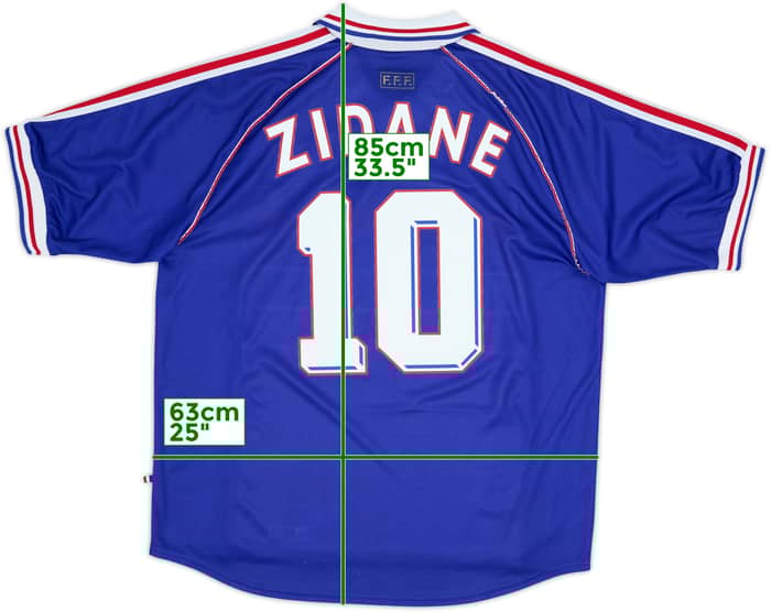 1998-00 France Home Shirt Zidane #10 - 8/10 - (XL)