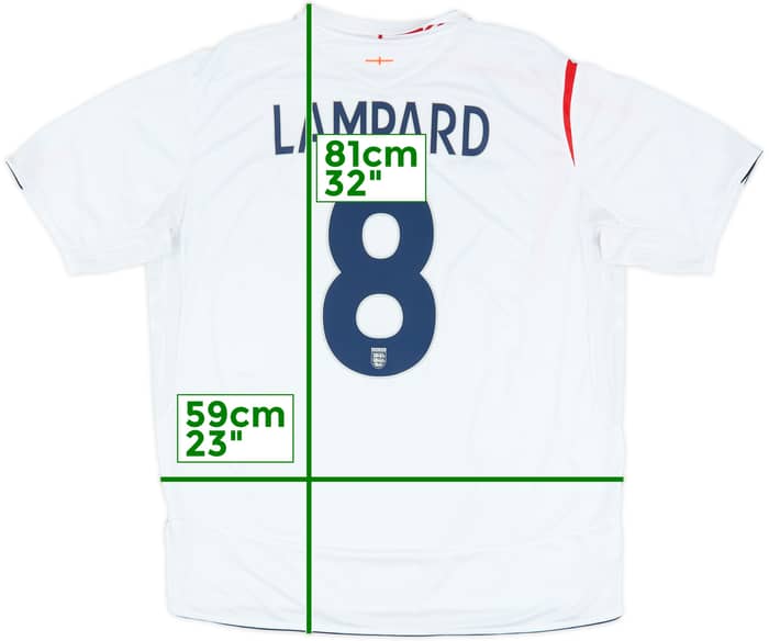2005-07 England Home Shirt Lampard #8 - 6/10 - (XXL)