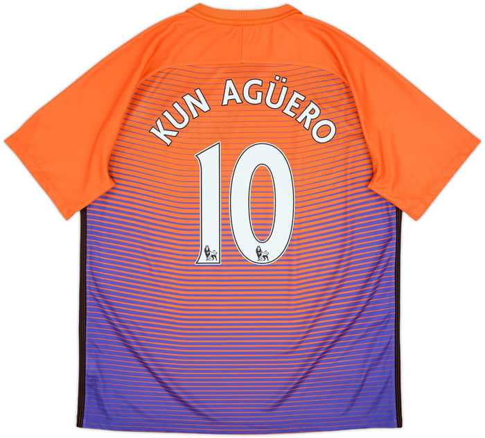 2016-17 Manchester City Third Shirt Kun Aguero #10 - 9/10 - (XL)